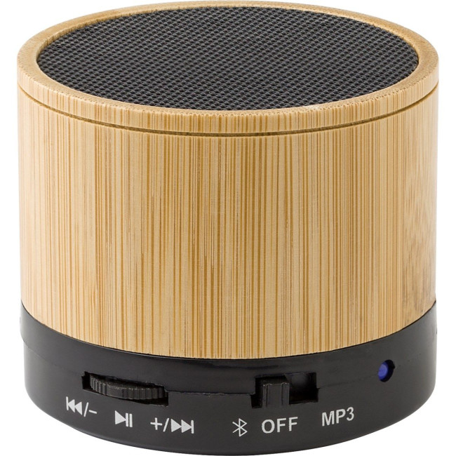 Custom Printed Bamboo wireless speaker - Image 1