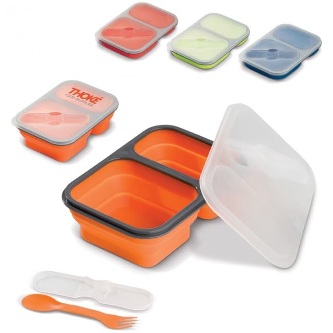 Custom Printed Foldable silicone lunchbox 1000ml - Image 2