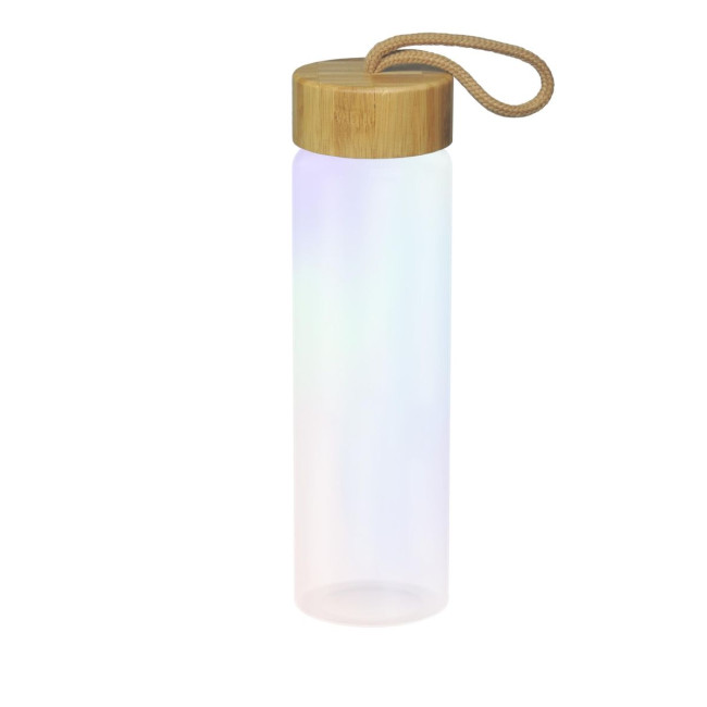 Custom Printed Bamboo Glass Bottle 0.65L - Image 2