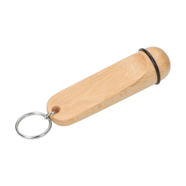 Custom Printed Large Beech Key Fob