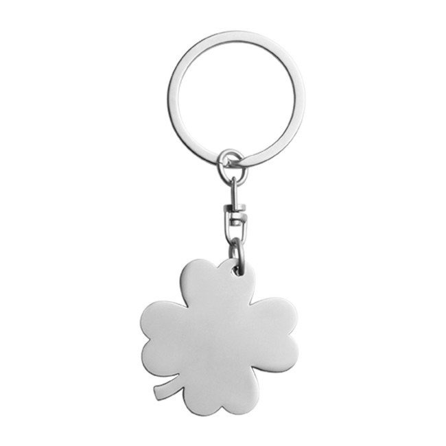 Custom Printed Lucky Clover Metal Keyring - Image 2