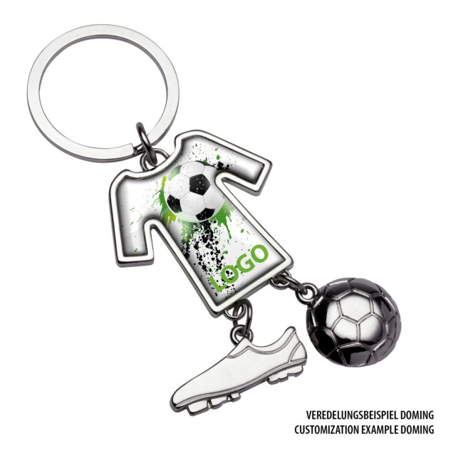 Custom Printed Football Shirt Metal Keyring - Image 3