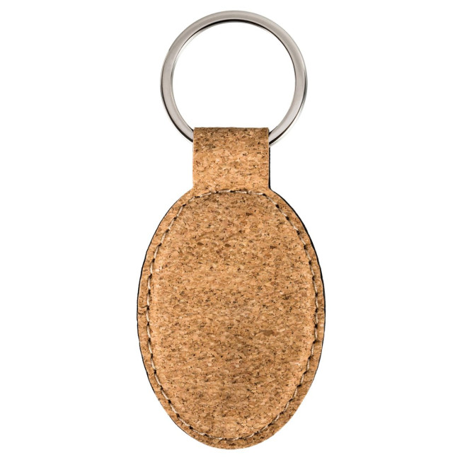 Custom Printed Oval Cork Keyring - Image 2