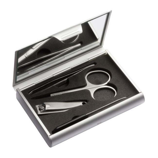 Custom Printed Silver Manicure Set - Image 1