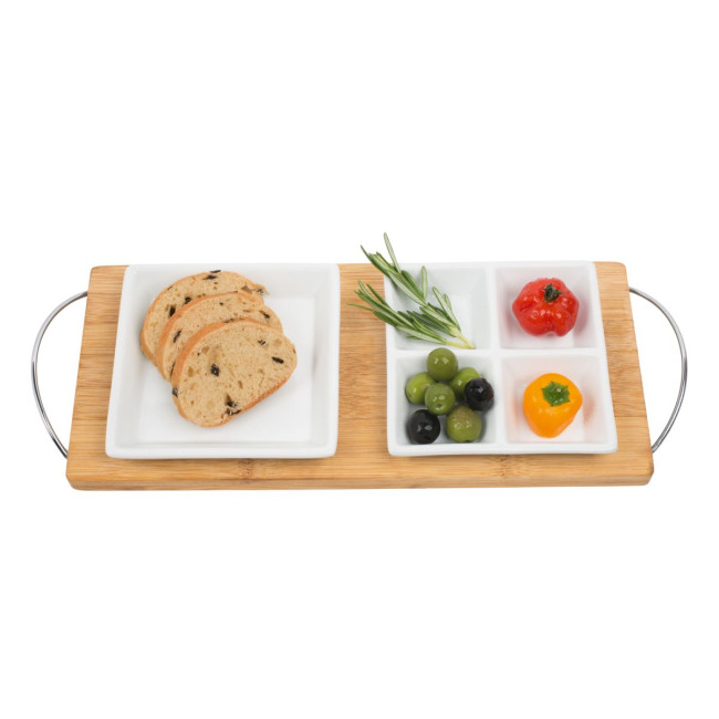 Custom Printed Bamboo tray with 2 plates - Image 5