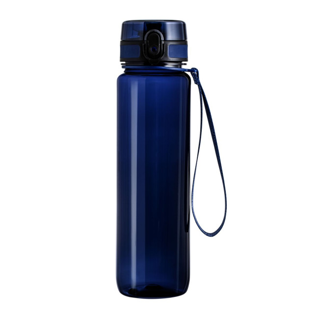 Custom Printed Dark Blue Plastic Sports Bottle - Image 1