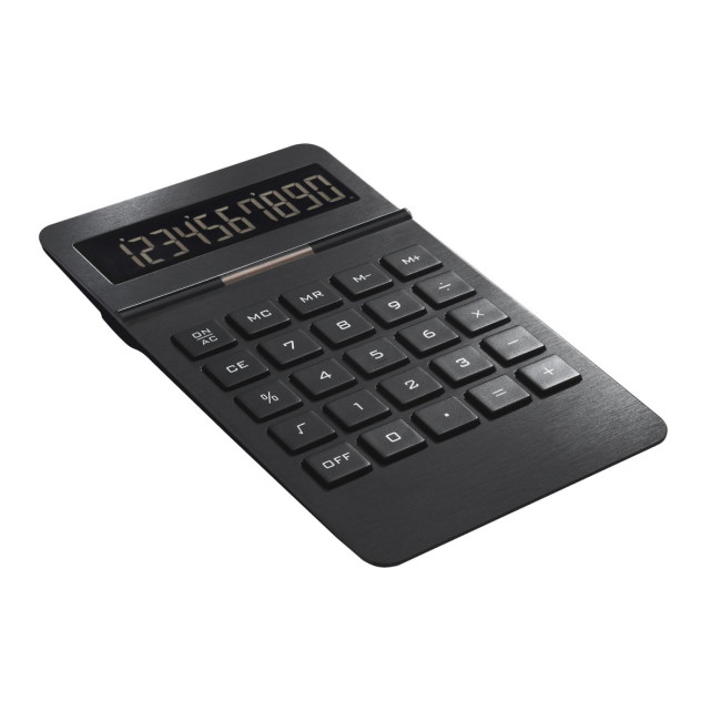 Custom Printed Black Premium Solar Calculator - Image 1