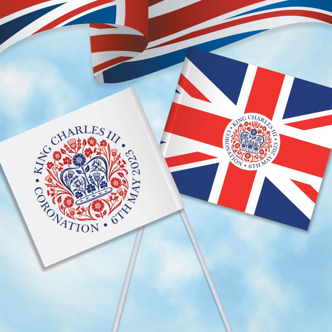 Custom Printed Promotional Coronation Handwaving Flags