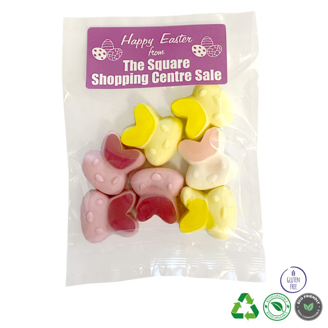 Custom Printed Bag of Gummy Bunnies 50g