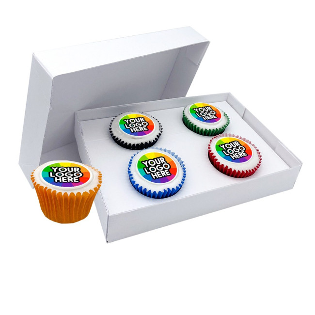 Custom Printed Iced Filled Cupcake Giftbox 4 Pack