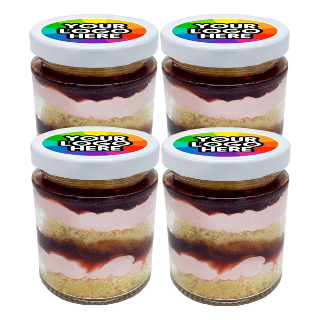 Custom Printed 4 Strawberry Cake Jars