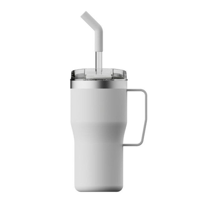 Custom Printed Tahoe Recycled Cup With Handle & Straw 590ml - Image 2