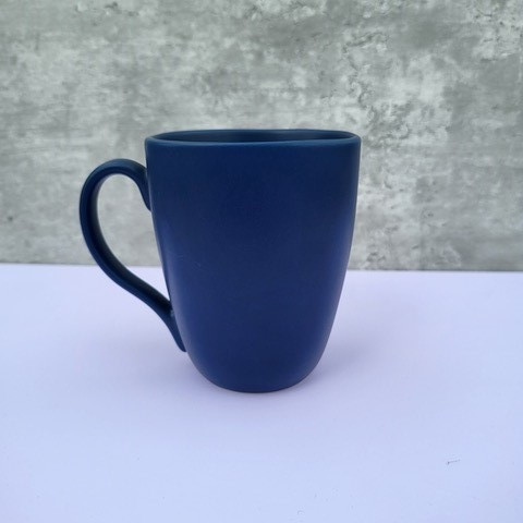 Custom Printed Matt Blue Quadra Branded Mug - Image 2