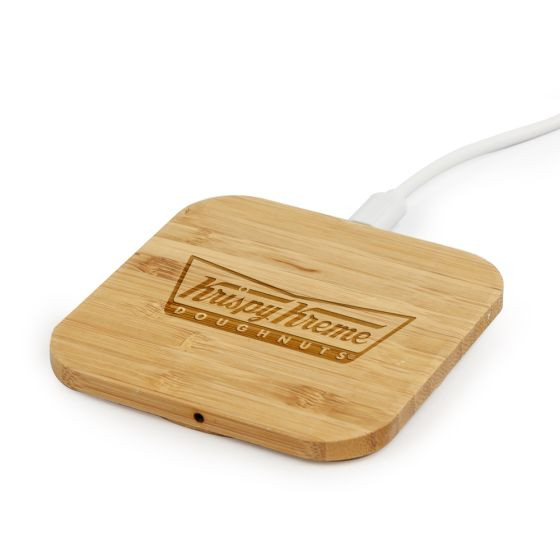 Custom Printed Bamboo Square Wireless Charger