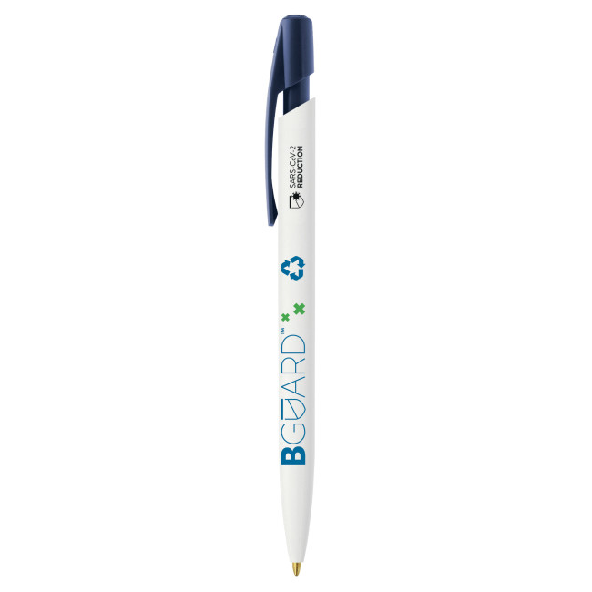 Custom Printed BIC Media Clic BGUARD Antimicrobial Ecolutions Ballpen SARS-CoV-2 logo Screen Printing - Image 1