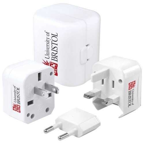 Custom Printed Worldwide Travel Adaptor - 4-in-1