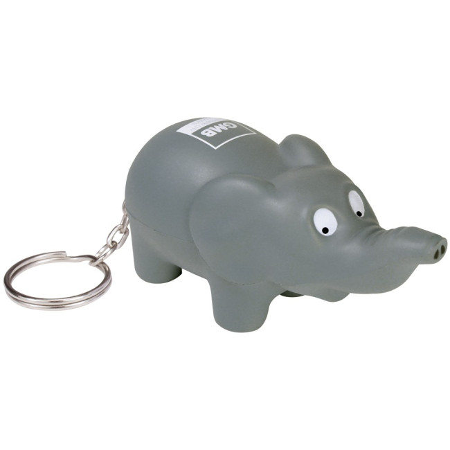 Custom Printed Stress Elephant Keyring