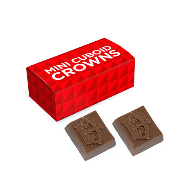 Custom Printed Milk Chocolate Crowns Mini Cuboid Box