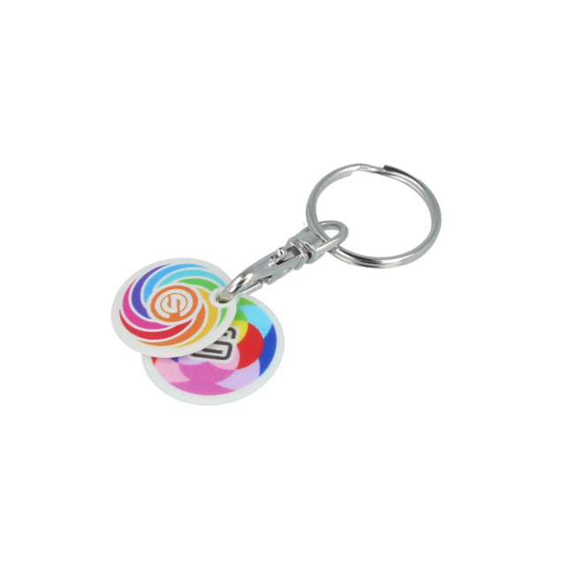 Custom Printed Multi Euro Trolley Coin Keyring