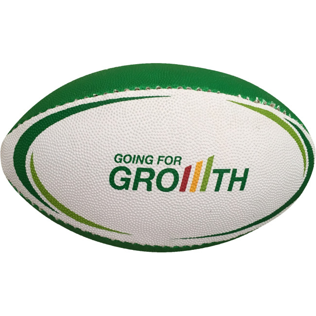 Custom Printed Mini Rubber Rugby Ball 8" - Image 3