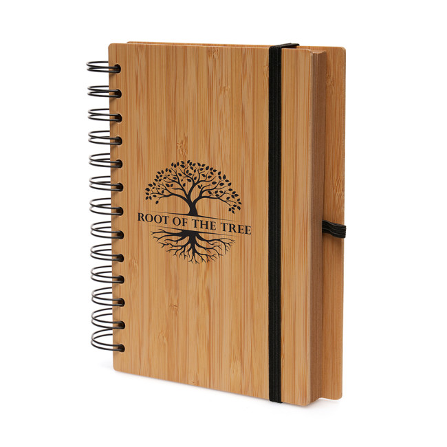 Custom Printed B6 Spiral Bamboo Notebook