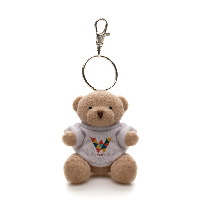 Custom Printed Plush Teddy Keyring 8cm