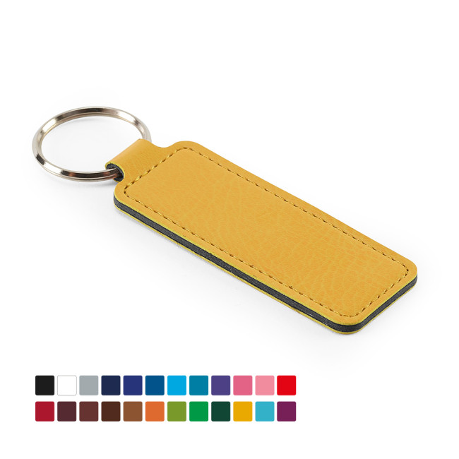 Custom Printed Economy Rectangular Key Fob In Belluno Vegan PU - Image 2