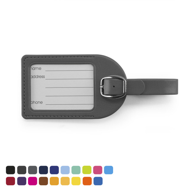 Custom Printed Small Luggage Tag In Soft Touch Vegan Torino PU - Image 2