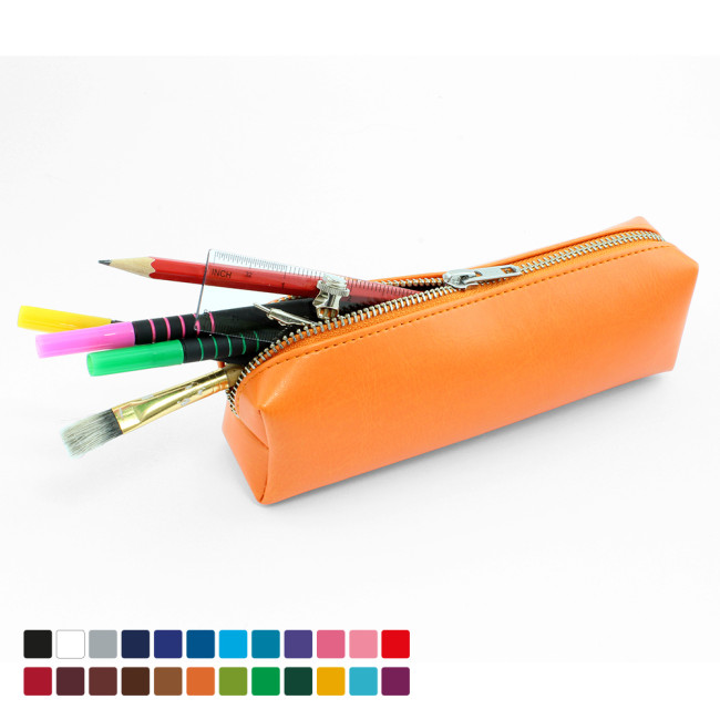 Custom Printed Pencil or Cosmetics Case In Belluno Vegan PU - Image 2