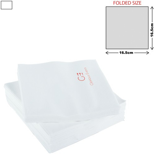 Custom Printed White Lunch Napkin 2Ply 33 X 33cm