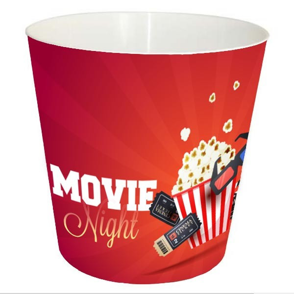 Custom Printed Reusable Plastic Popcorn Bucket