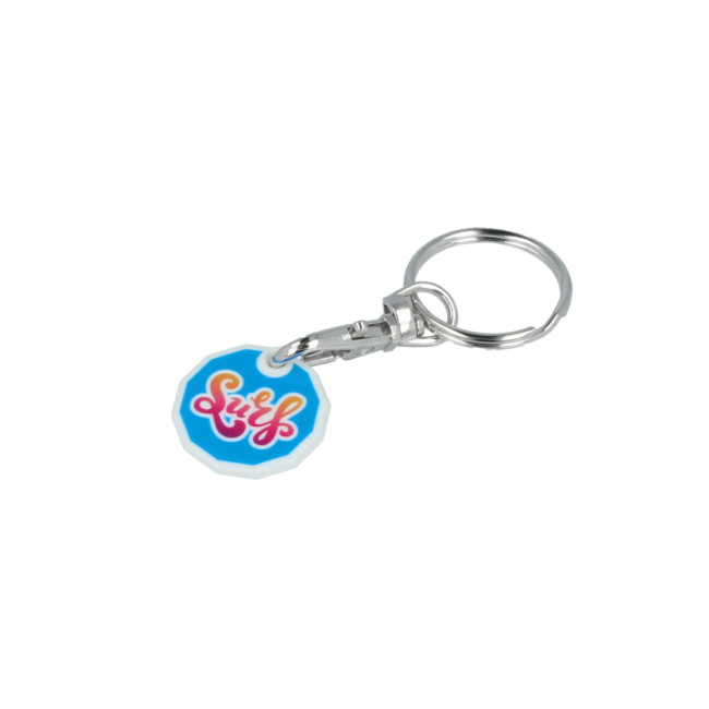 Custom Printed Trolley Coin Keyring - Image 2