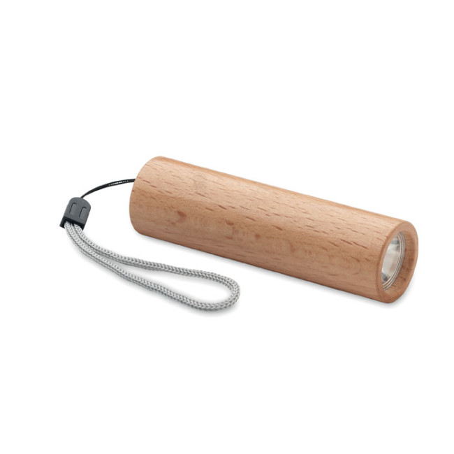 Custom Printed Beech Wood Rechargeable Torch