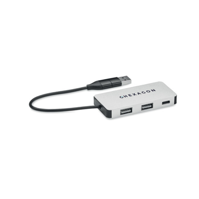 Custom Printed 3 Port Usb Hub With 20cm Cable