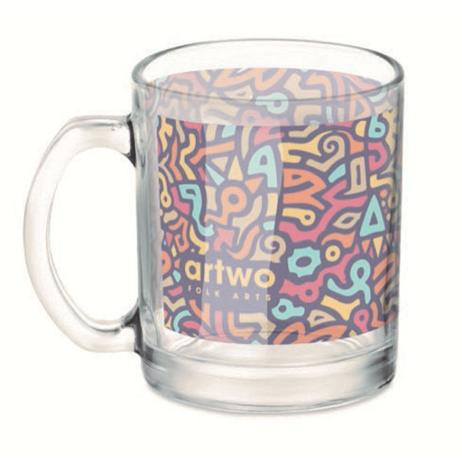 Custom Printed Gloss Glass Sublimation Mug 300ml