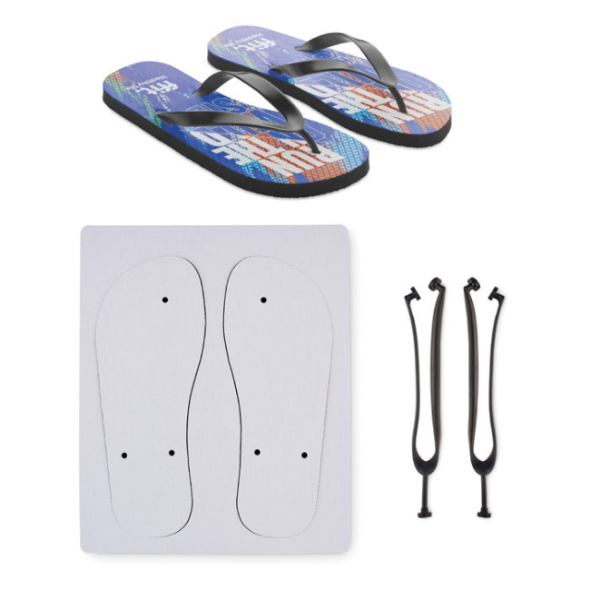 Custom Printed Sublimation Beach Flip Flops Size 42-44 - Image 2