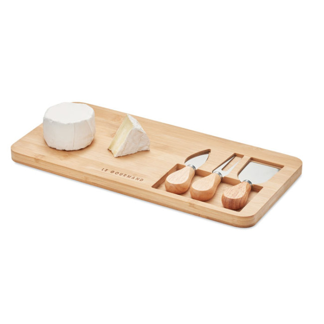 Custom Printed Bamboo Cheese Board Set