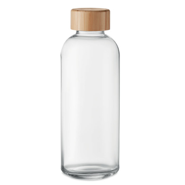 Custom Printed Glass Bottle 650ml Bamboo Lid