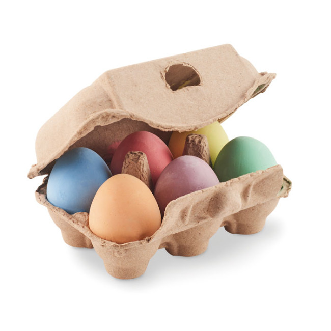 Custom Printed 6 Chalk Eggs In Box