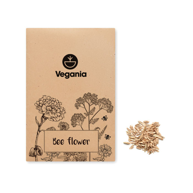 Custom Printed Honey Bee Flowers Mix Seeds In Envelope