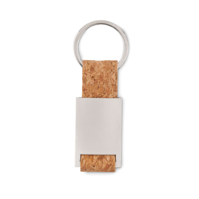 Custom Printed Key Ring With Cork Webbing