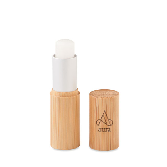 Custom Printed Lip Balm In Bamboo Tube Box