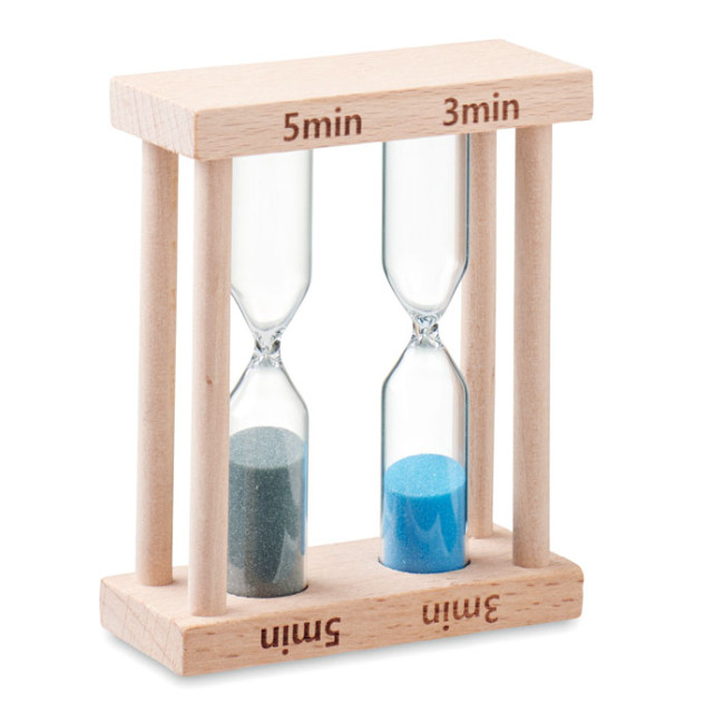 Custom Printed Set Of 2 Wooden Sand Timers