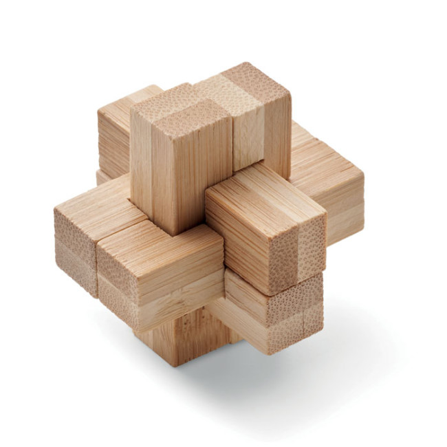 Custom Printed Bamboo Brain Teaser Puzzle