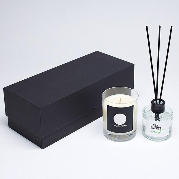 Custom Printed 240g Clear Glass Scented Candle & 100ml Reed Diffuser in a Foam Lined Gift Box