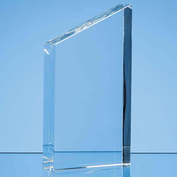 Custom Printed 17.5cm Optical Crystal Diagonal Slope Award