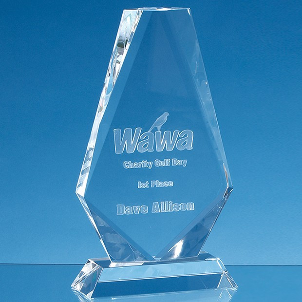 Custom Printed 25cm Optical Crystal Cropped Iceberg Award