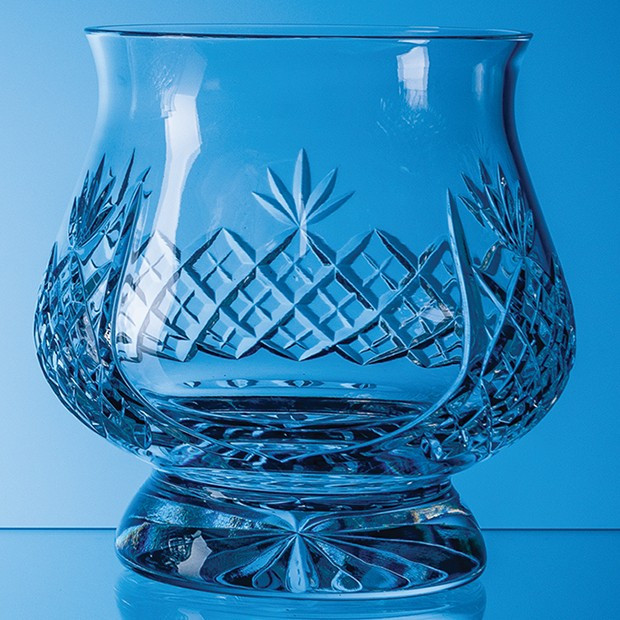 Custom Printed 18cm Lead Crystal Panelled Hurricane Bowl