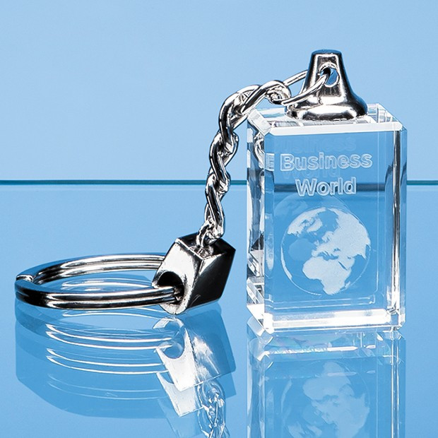 Custom Printed 3cm Optical Crystal Keyring