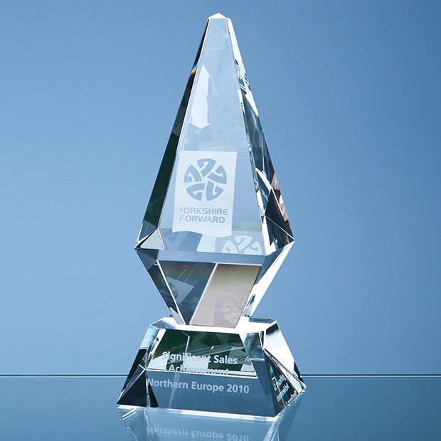 Custom Printed 25cm Optical Crystal Glacier Award